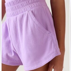Athleta High Waist Lavender Shorts, All Day Shorts, XXL/ 16